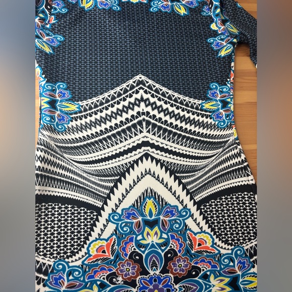 Fire Los Angeles Bodycon Midi Dress Size Small V-Neck Long Sleeve Stretch - Picture 7 of 16